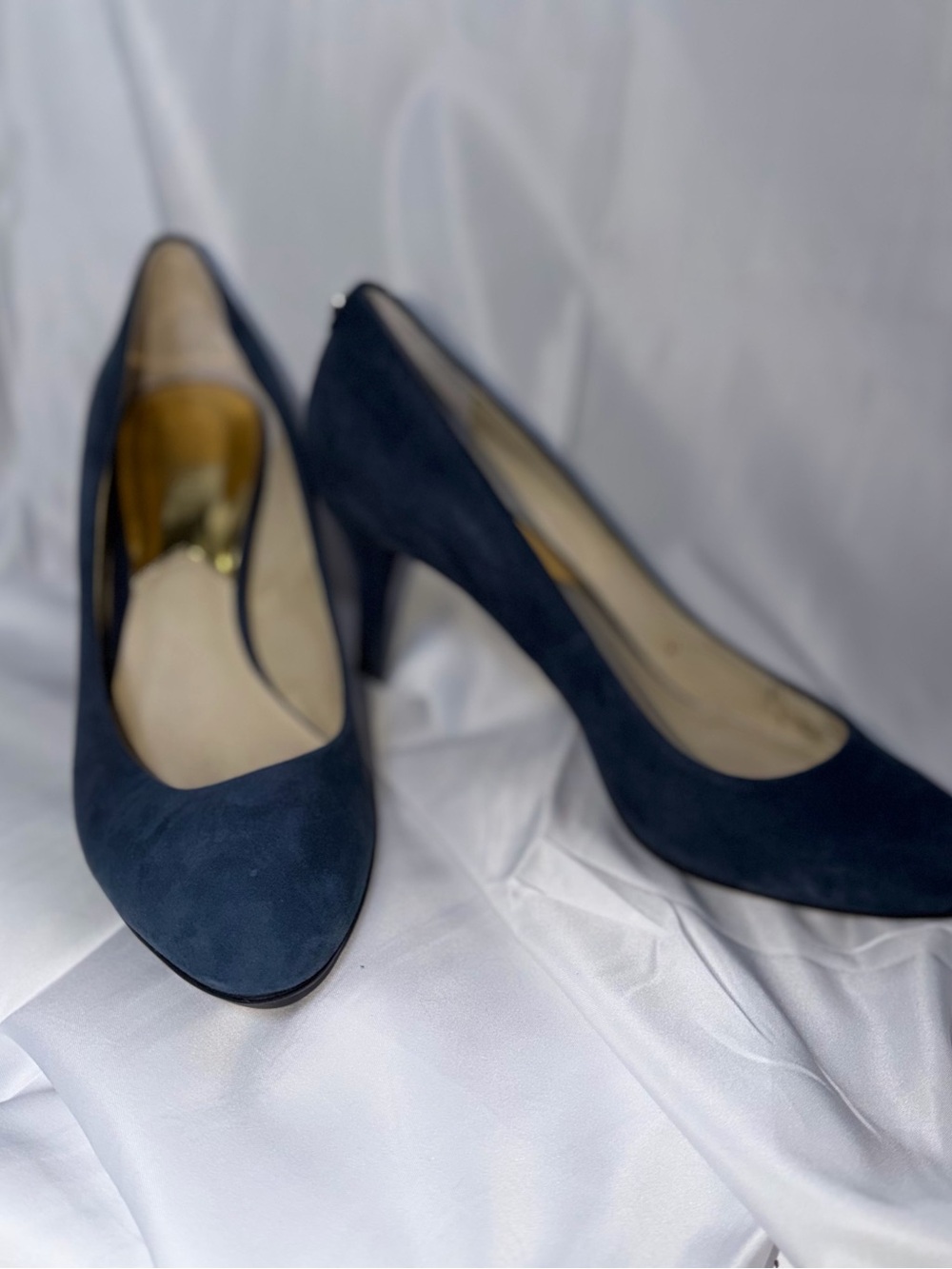 Michael Kors Navy Suede Pointed-Toe Pumps